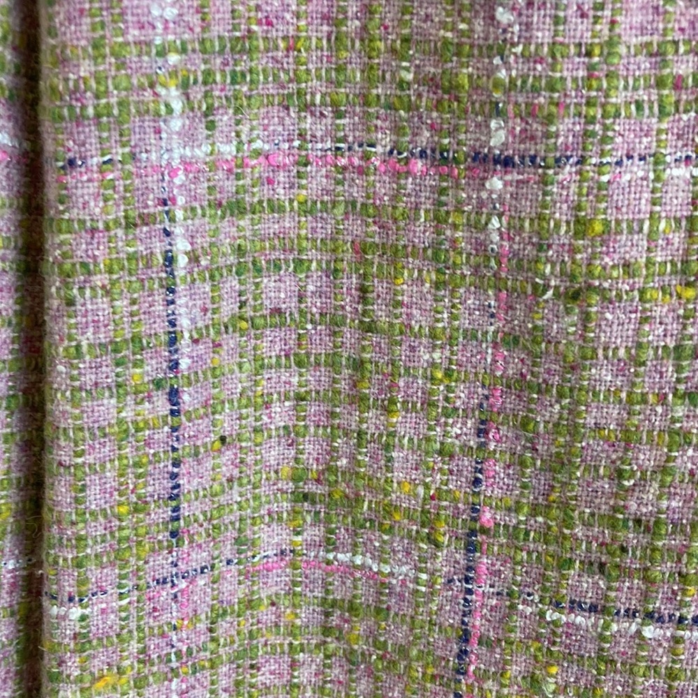 Natasha Zinko Pleated High Waist Pink Plaid Wool Blend Trousers - Picture 6 of 15